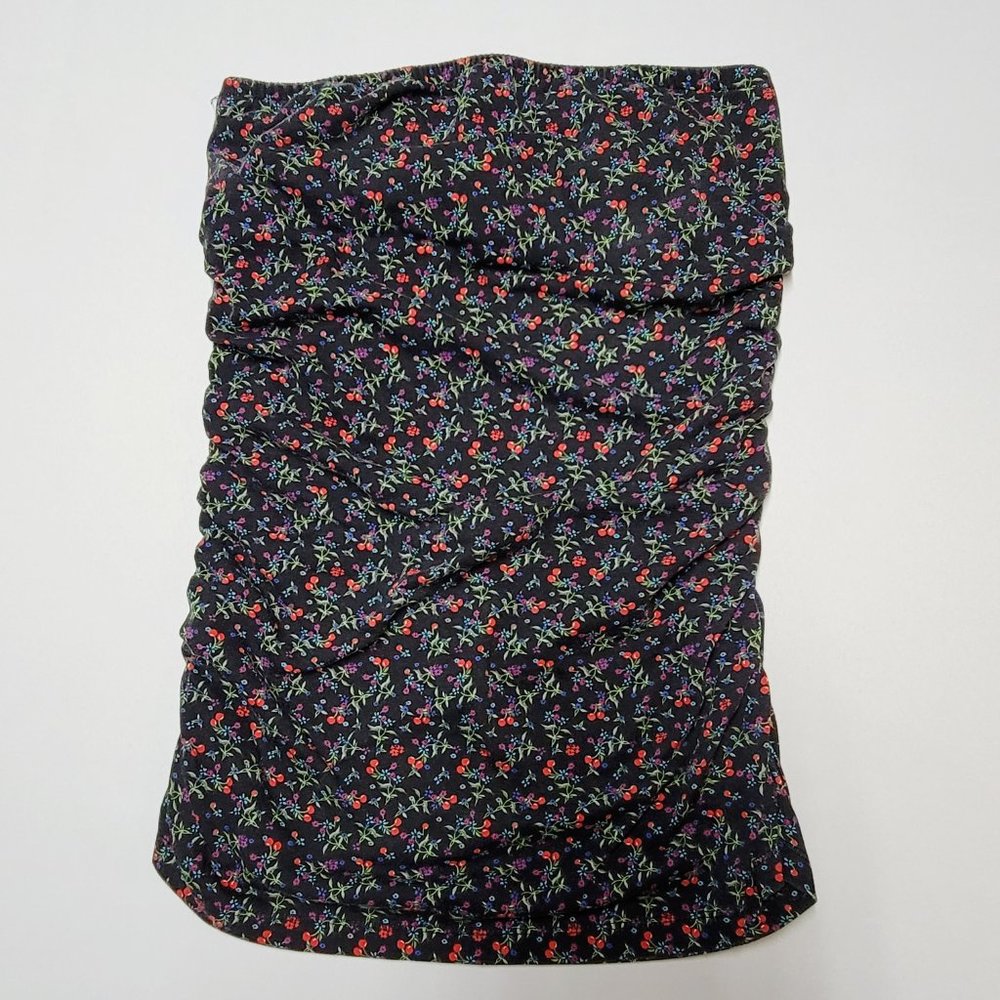 Eyelash Couture Ruched Strapless Tunic